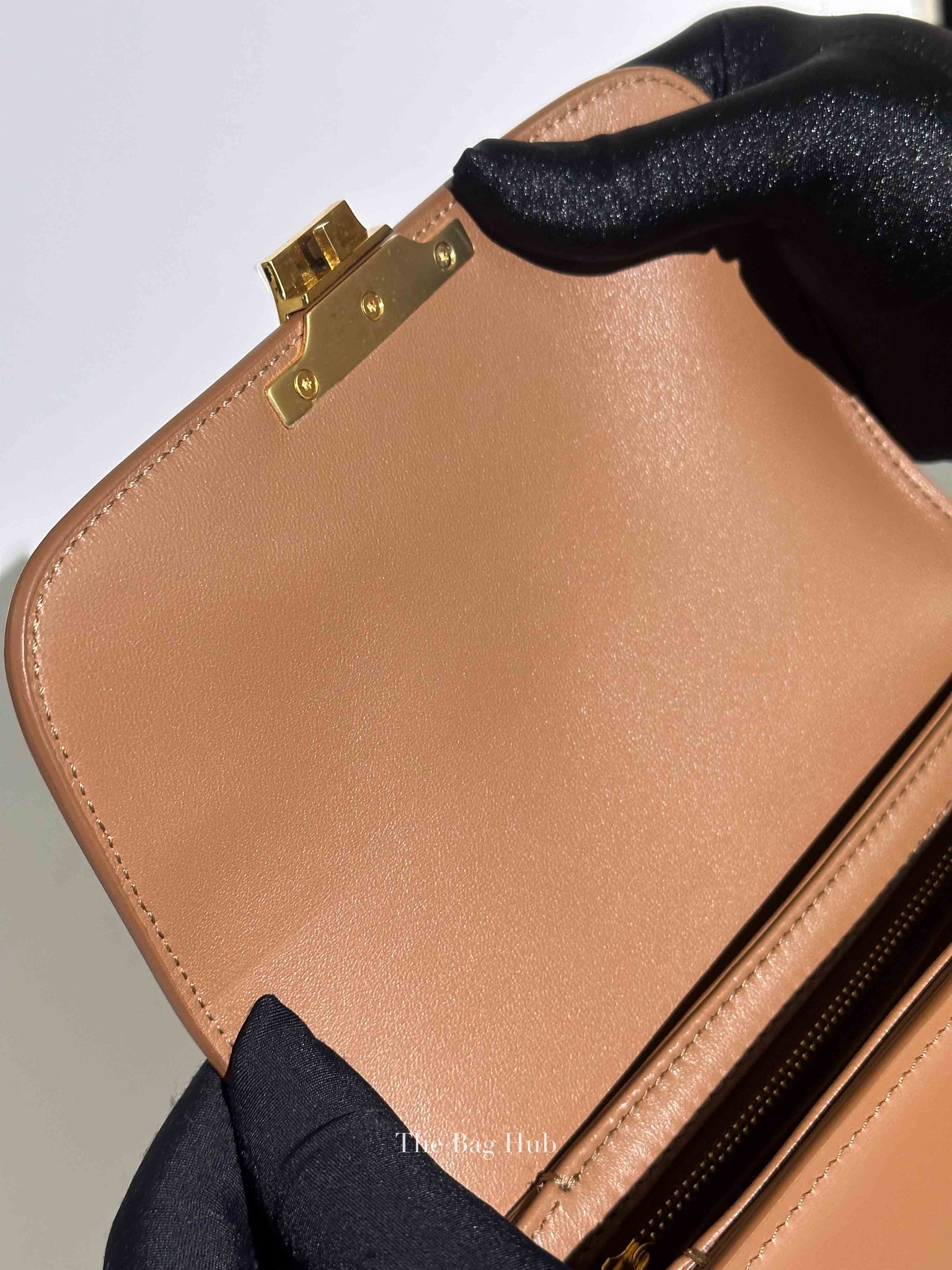 Celine Bronze Shiny Calfskin Teen Triomphe Bag