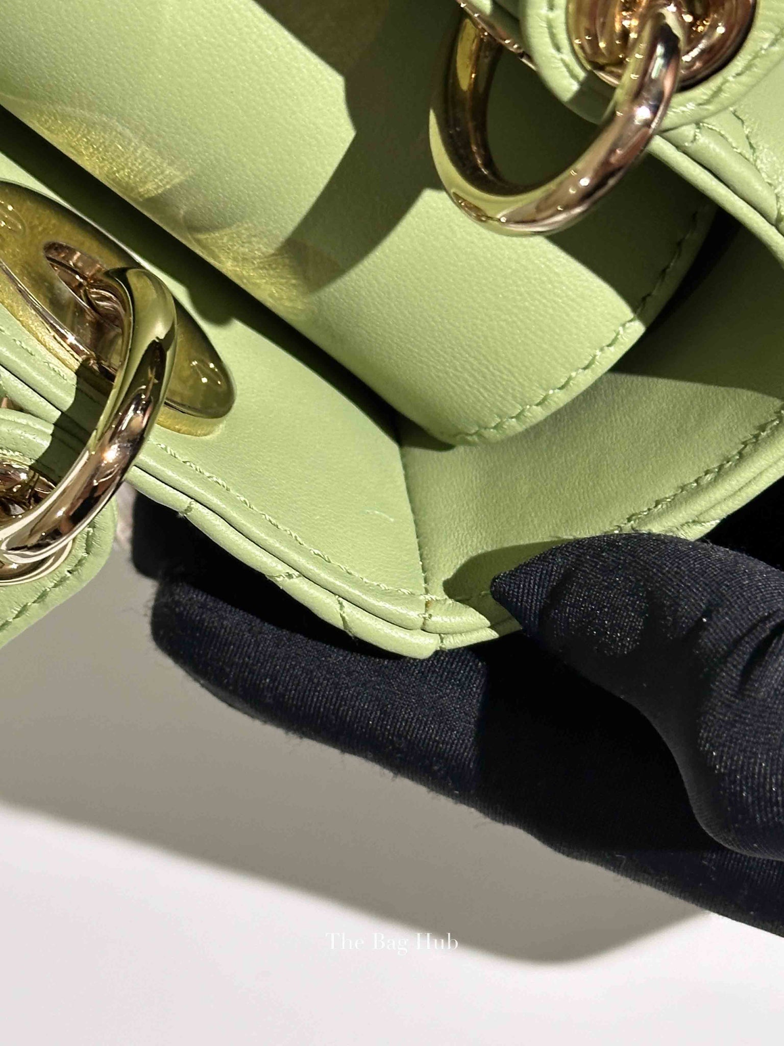 Dior Green Lambskin Quilted Lady Dior Small Bag
