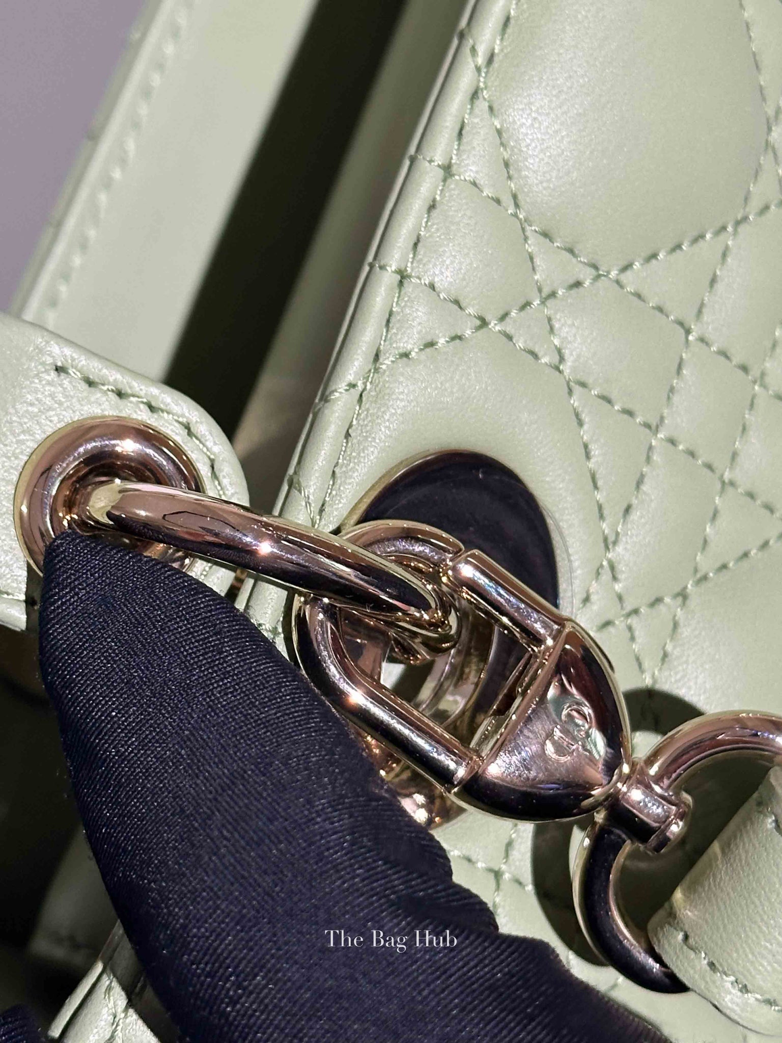 Dior Green Lambskin Quilted Lady Dior Small Bag