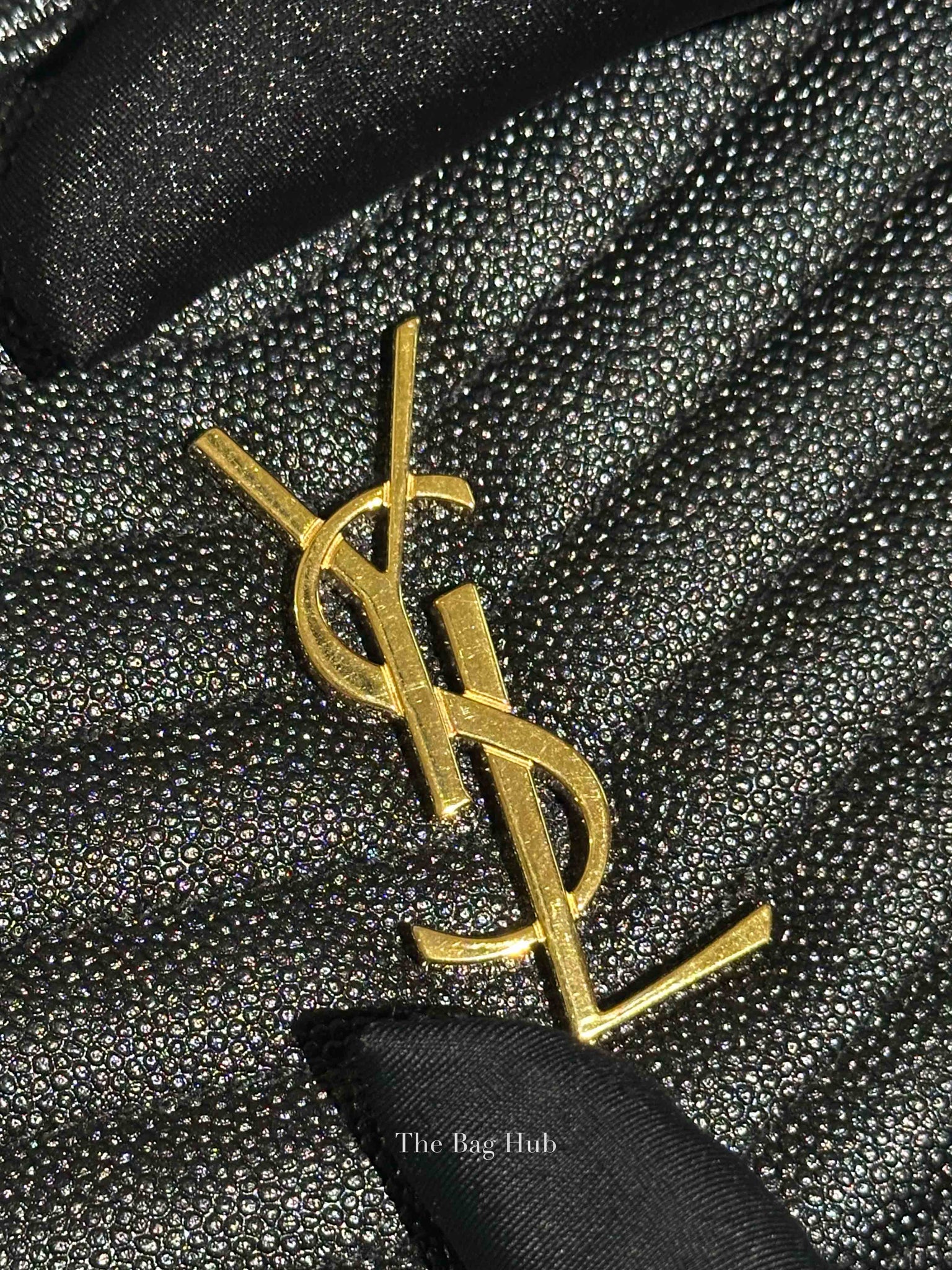 Saint Laurent Black Grain De Poudre Matelasse Monogram Mini Lou Camera Bag