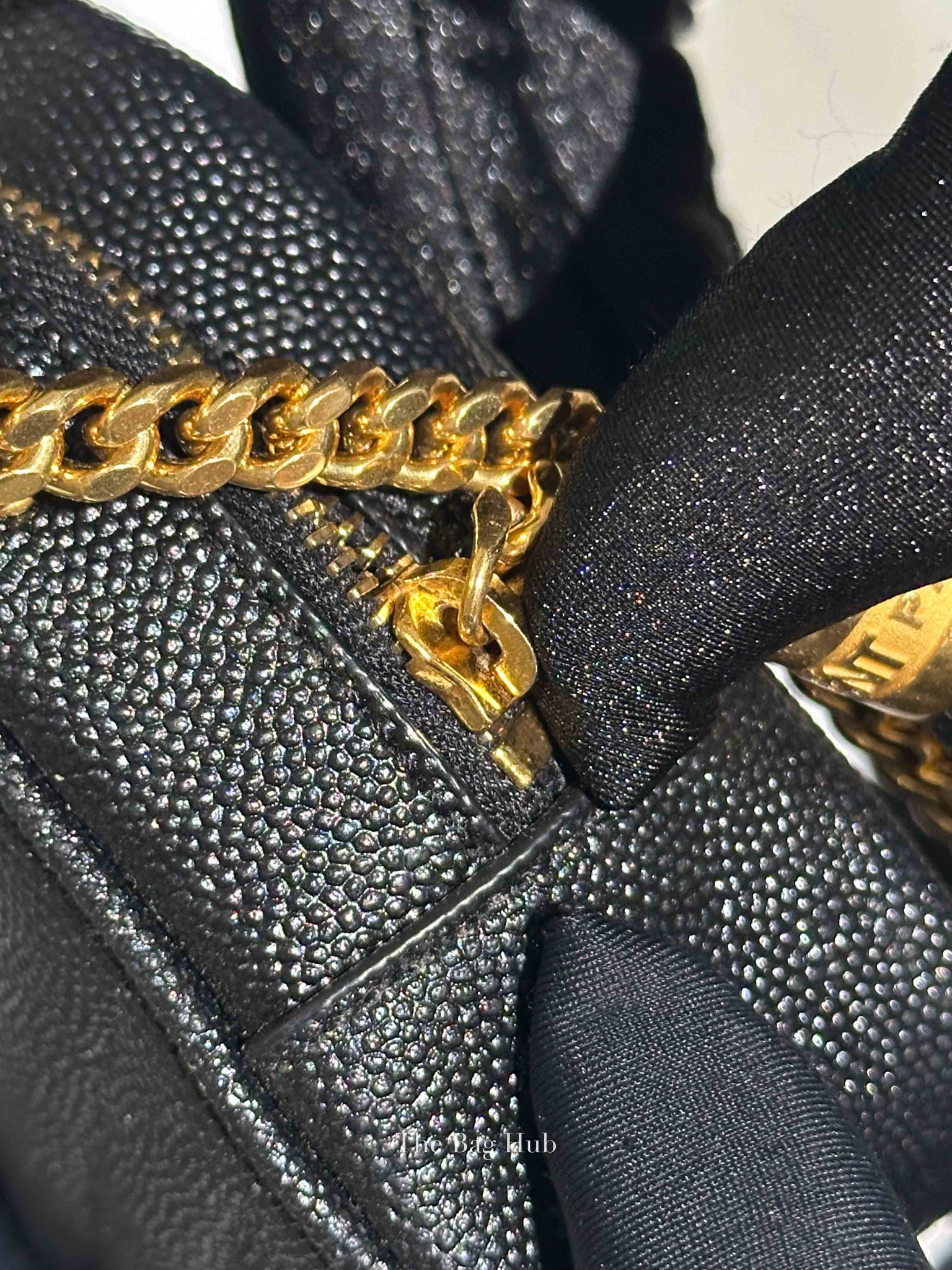 Saint Laurent Black Grain De Poudre Matelasse Monogram Mini Lou Camera Bag
