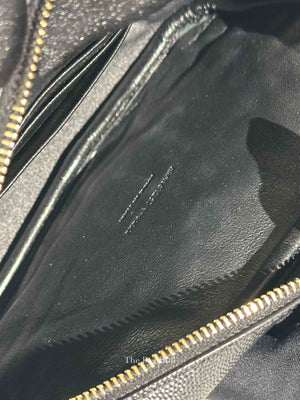 Saint Laurent Black Grain De Poudre Matelasse Monogram Mini Lou Camera Bag