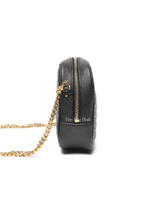 Saint Laurent Black Grain De Poudre Matelasse Monogram Mini Lou Camera Bag