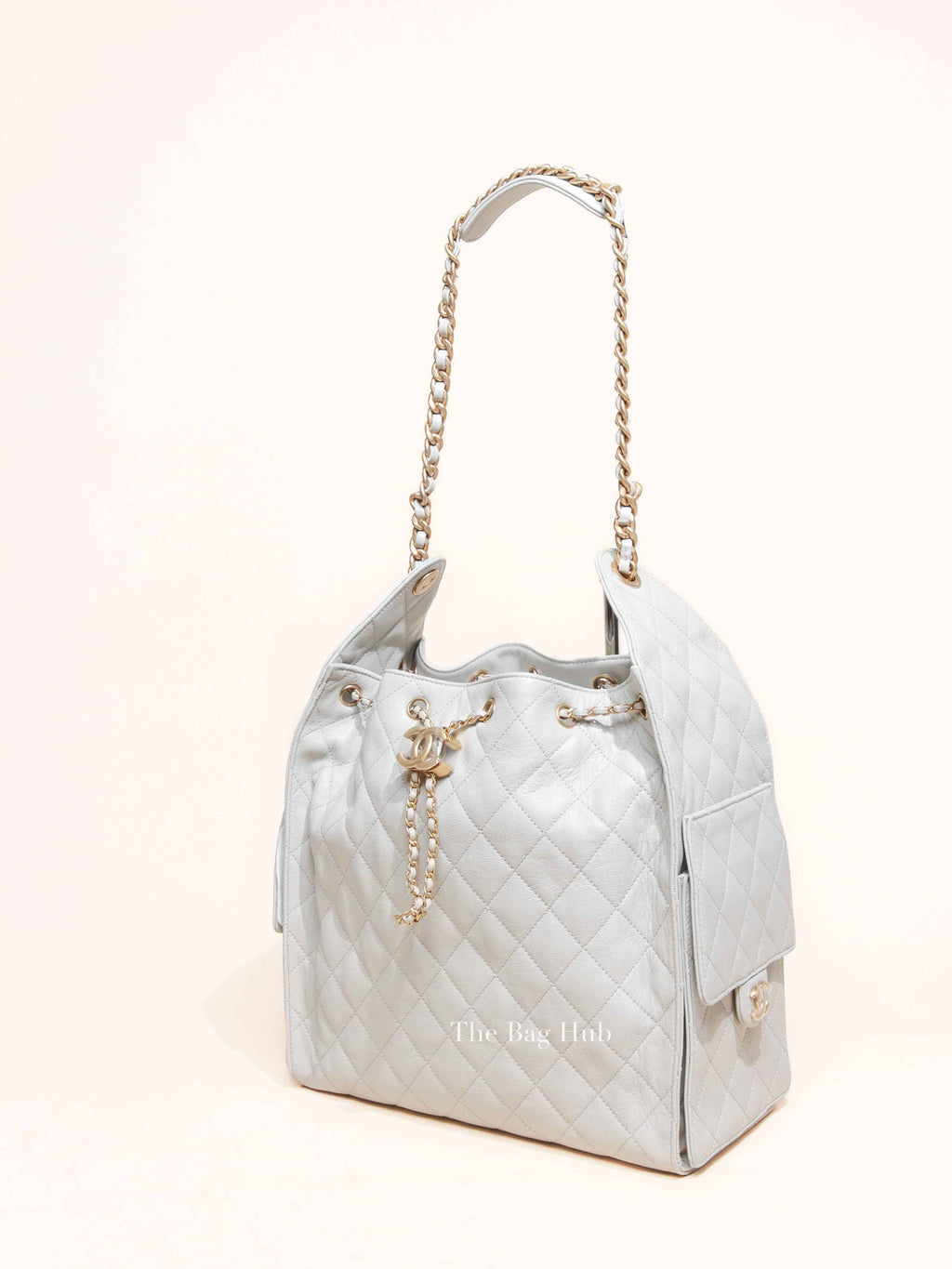 Chanel Gray Caviar Quilted C25 Medium Bag GHW