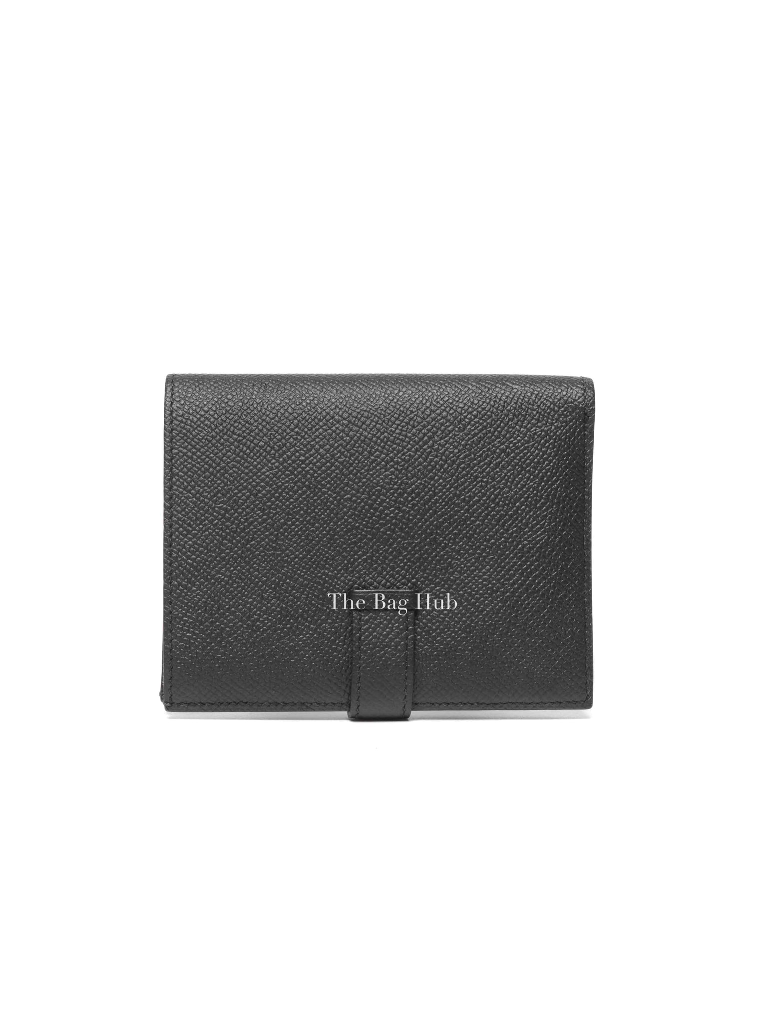 Hermes Noir Epsom Bearn Compact Wallet GHW
