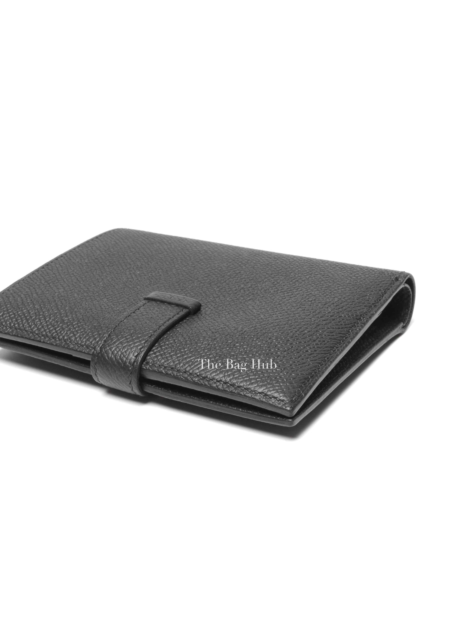 Hermes Noir Epsom Bearn Compact Wallet GHW