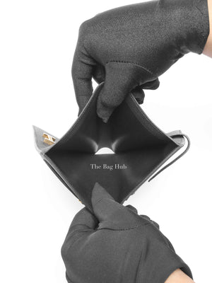 Hermes Noir Epsom Bearn Compact Wallet GHW