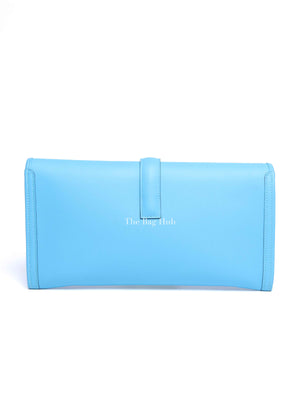 Hermes Bleu Zanzibar Swift Jige Elan 29 Clutch Bag