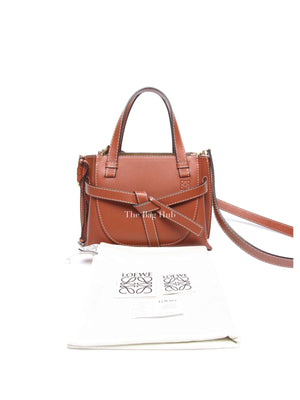 Loewe Rusty Brown Calfskin Mini Gate Top Handle Bag