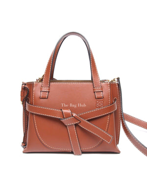 Loewe Rusty Brown Calfskin Mini Gate Top Handle Bag