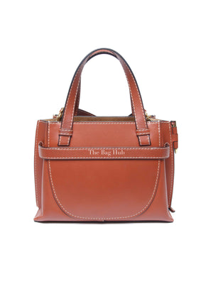 Loewe Rusty Brown Calfskin Mini Gate Top Handle Bag