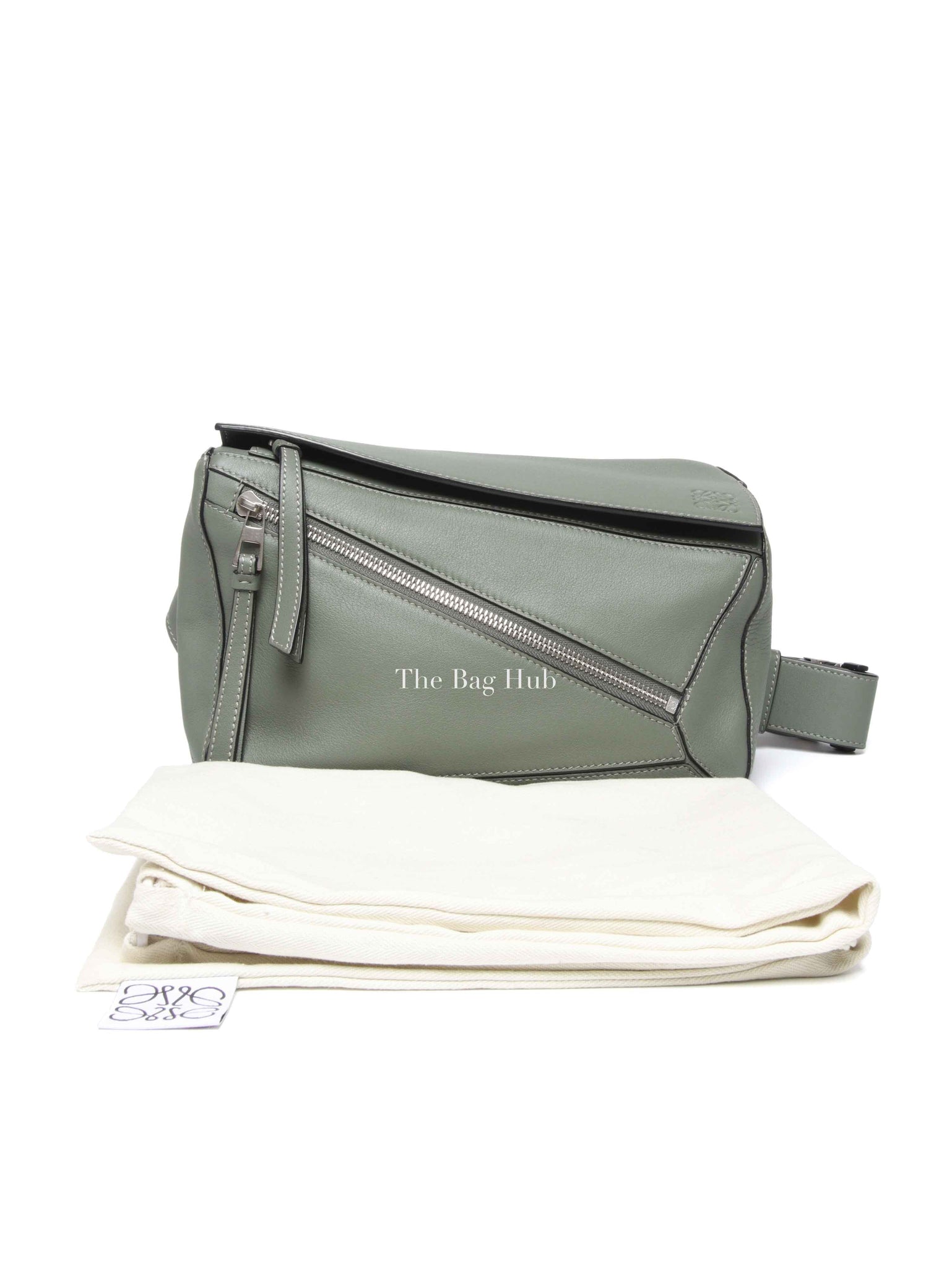 Loewe Dark Sage Leather Puzzle Small Bumbag