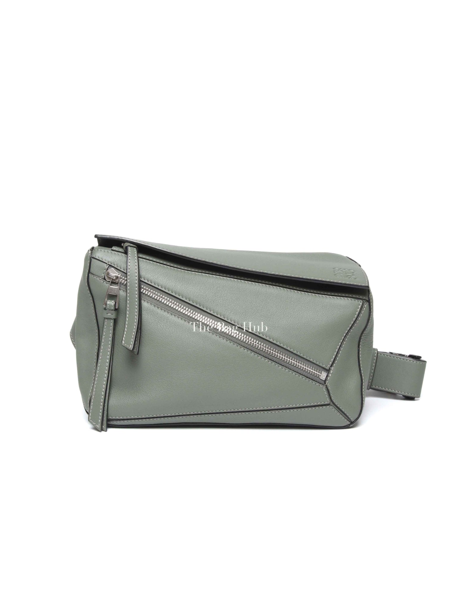 Loewe Dark Sage Leather Puzzle Small Bumbag