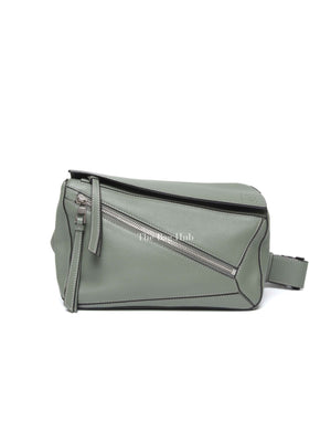 Loewe Dark Sage Leather Puzzle Small Bumbag
