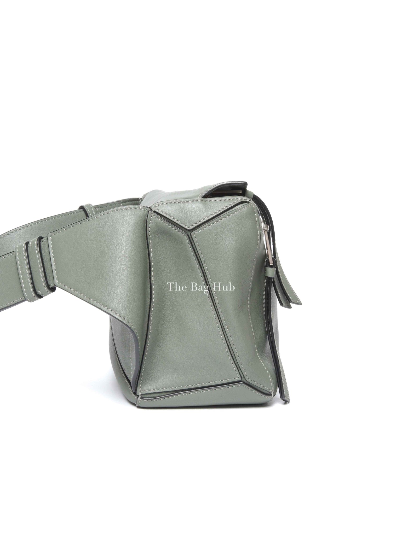 Loewe Dark Sage Leather Puzzle Small Bumbag