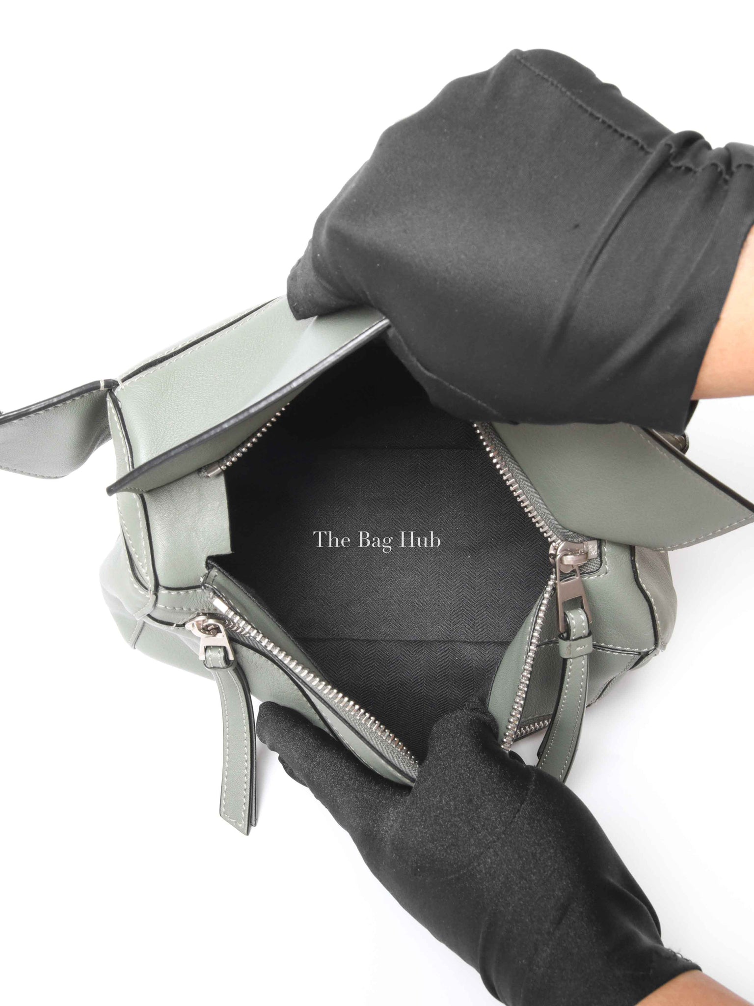 Loewe Dark Sage Leather Puzzle Small Bumbag