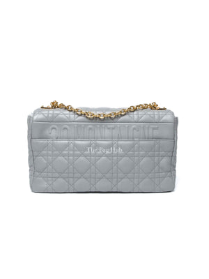 Dior Stone Gray Supple Cannage Calfskin Large Caro Bag