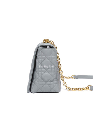 Dior Stone Gray Supple Cannage Calfskin Large Caro Bag