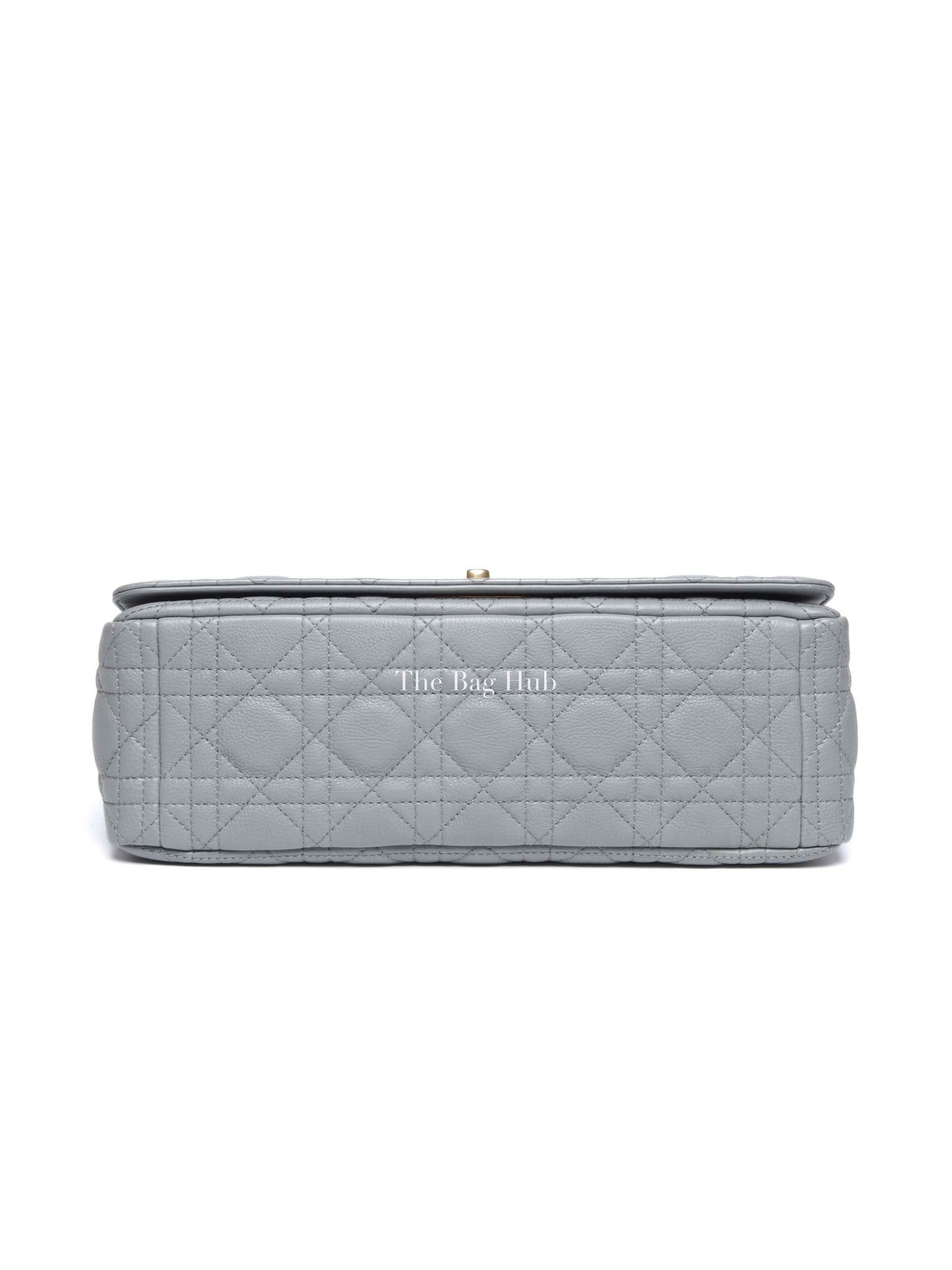 Dior Stone Gray Supple Cannage Calfskin Large Caro Bag