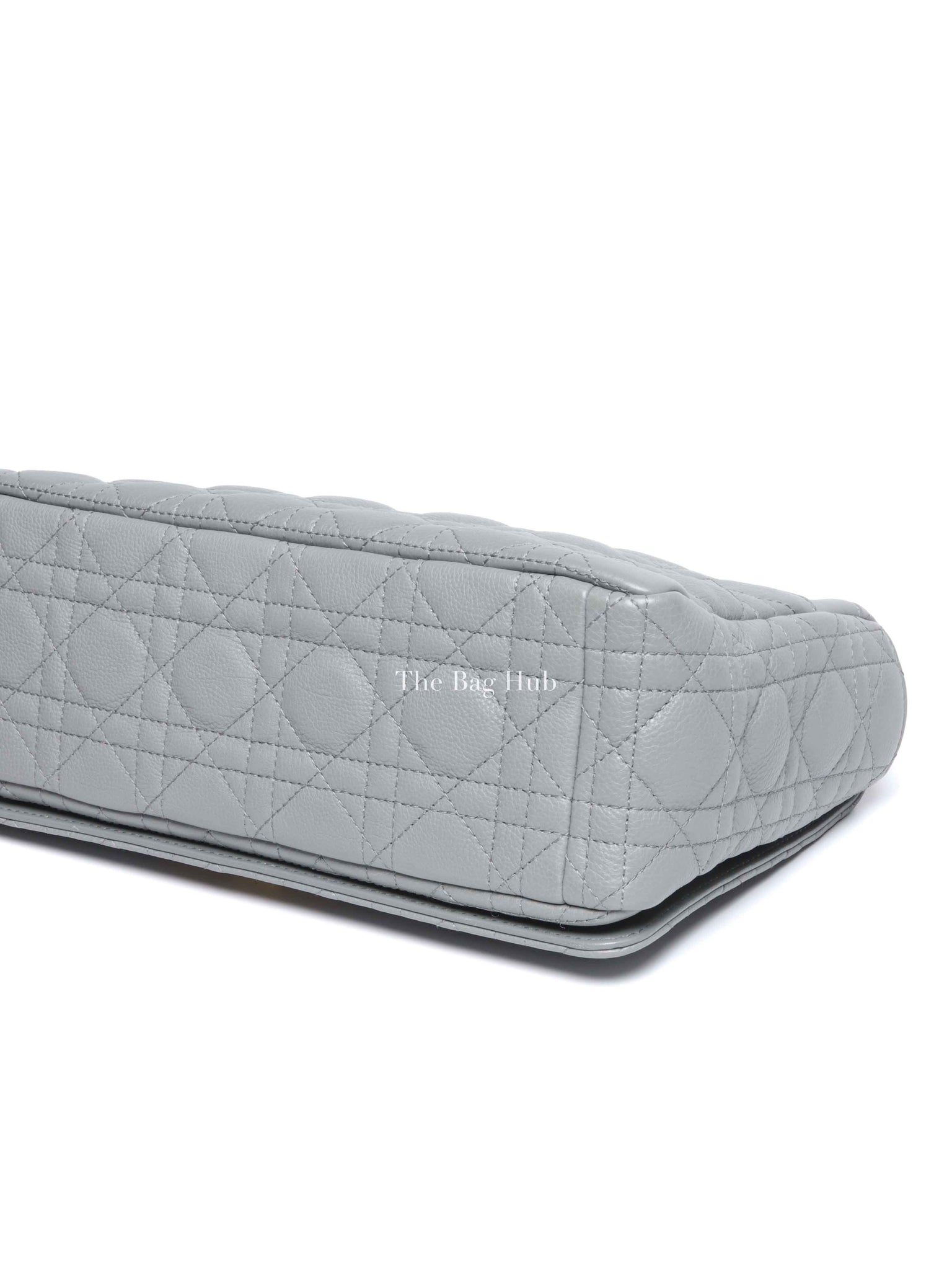 Dior Stone Gray Supple Cannage Calfskin Large Caro Bag