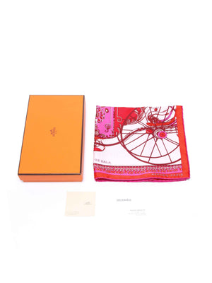 Hermes Pale Rouge/Fuchsia Silk Coupe De Gala Square Scarf