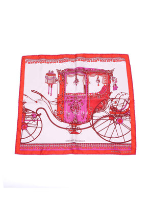 Hermes Pale Rouge/Fuchsia Silk Coupe De Gala Square Scarf