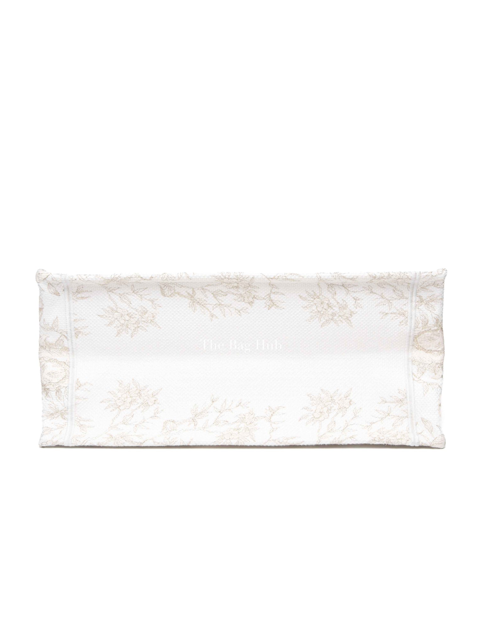 Dior White/Gold Canvas Jardin D'Hiver Medium Tote Bag