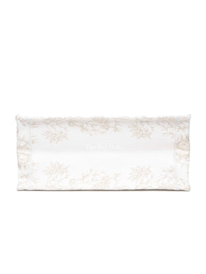 Dior White/Gold Canvas Jardin D'Hiver Medium Tote Bag
