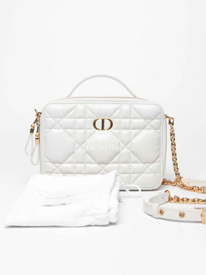 Christian Dior Latte Calfskin Macrocannage Caro Box Bag