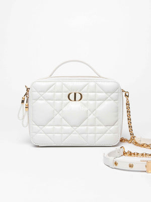 Christian Dior Latte Calfskin Macrocannage Caro Box Bag