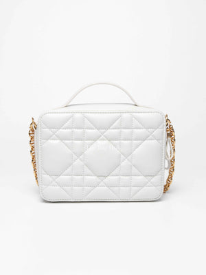 Christian Dior Latte Calfskin Macrocannage Caro Box Bag