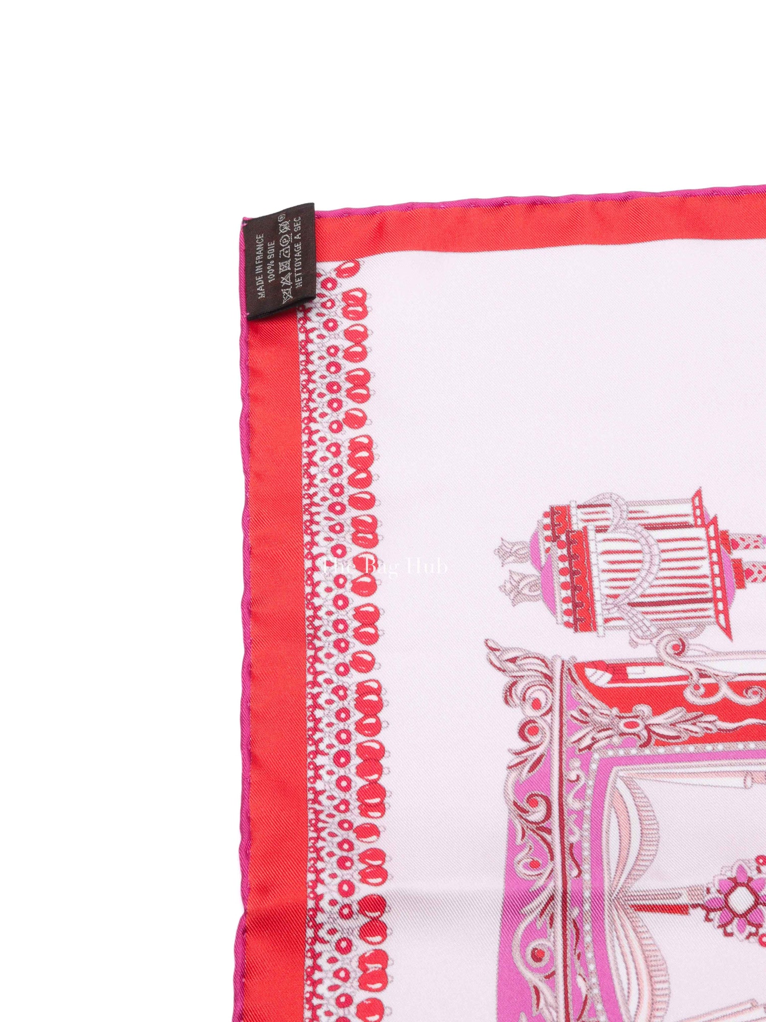 Hermes Pale Rouge/Fuchsia Silk Coupe De Gala Square Scarf