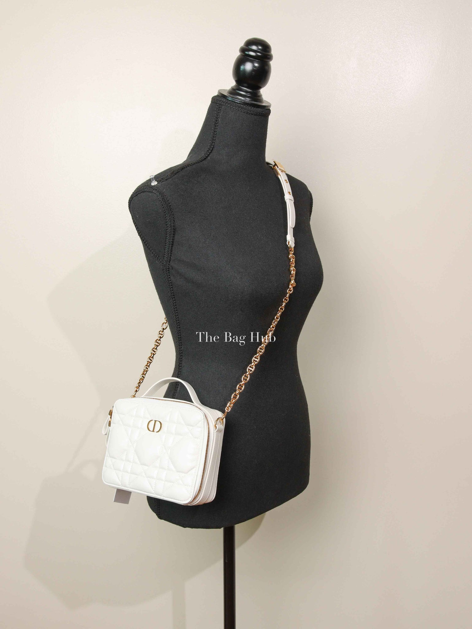 Christian Dior Latte Calfskin Macrocannage Caro Box Bag
