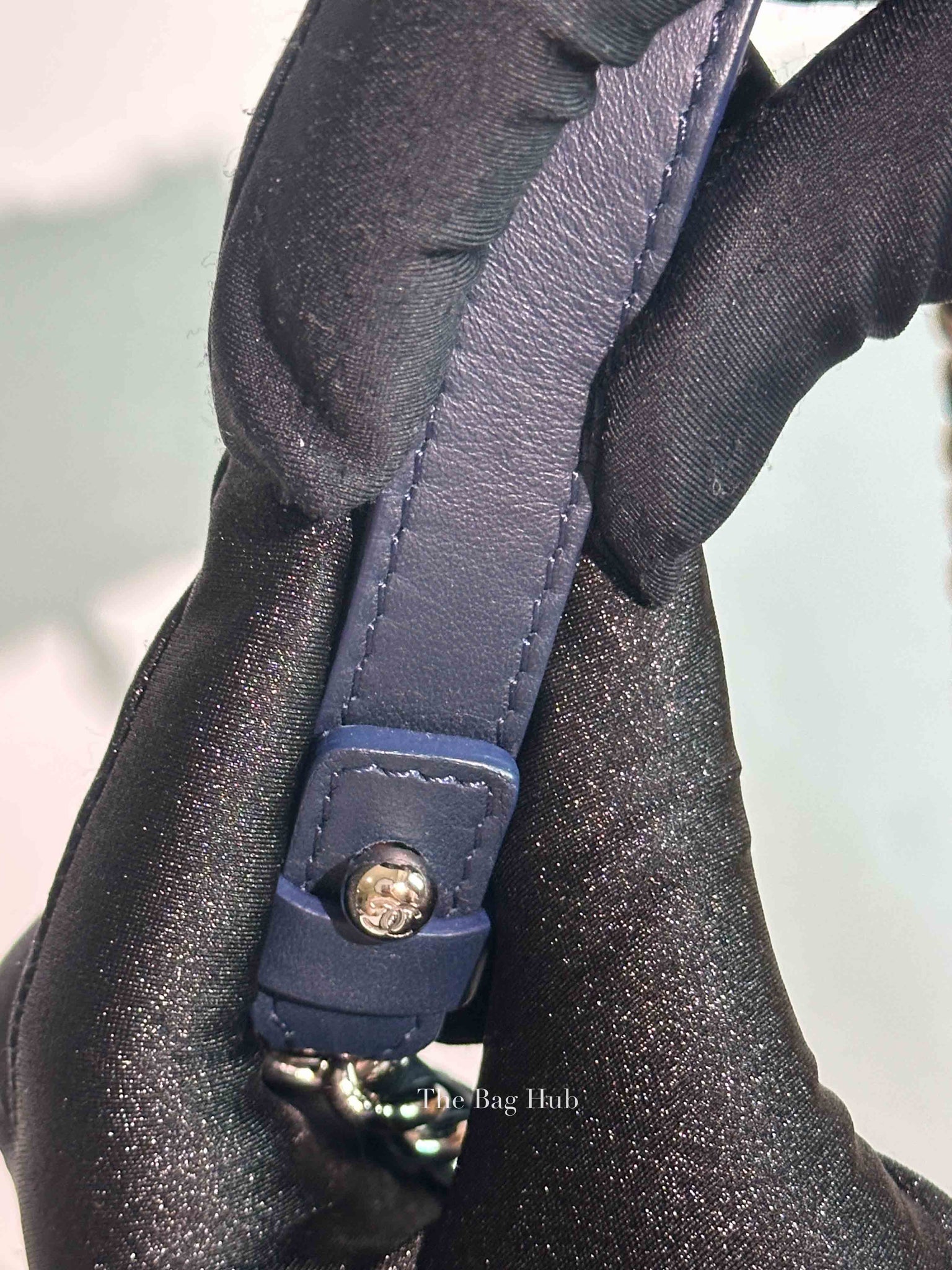 Chanel Blue Denim Camellia Embroidered Denim CC Flap Bag SHW