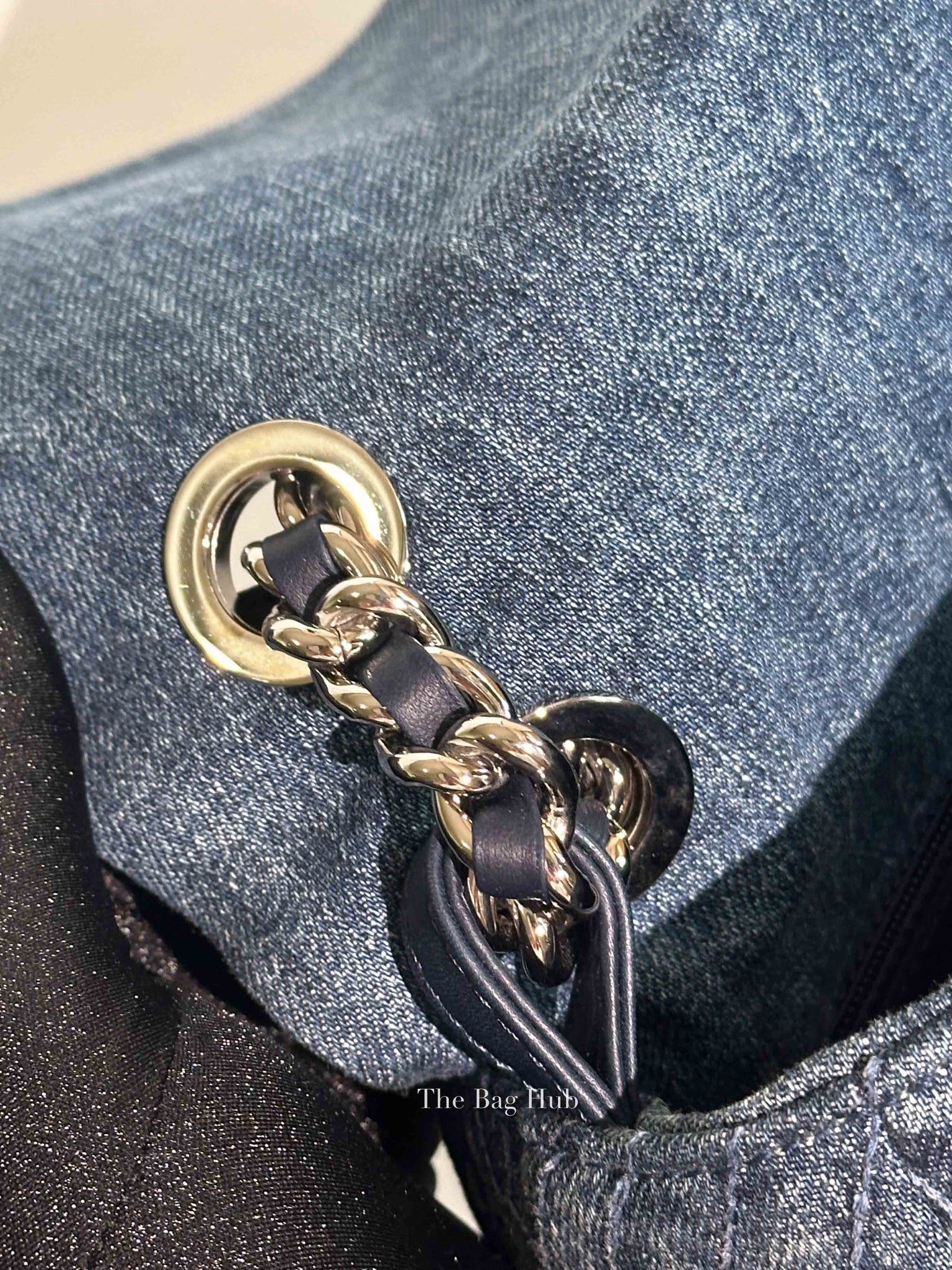 Chanel Blue Denim Camellia Embroidered Denim CC Flap Bag SHW
