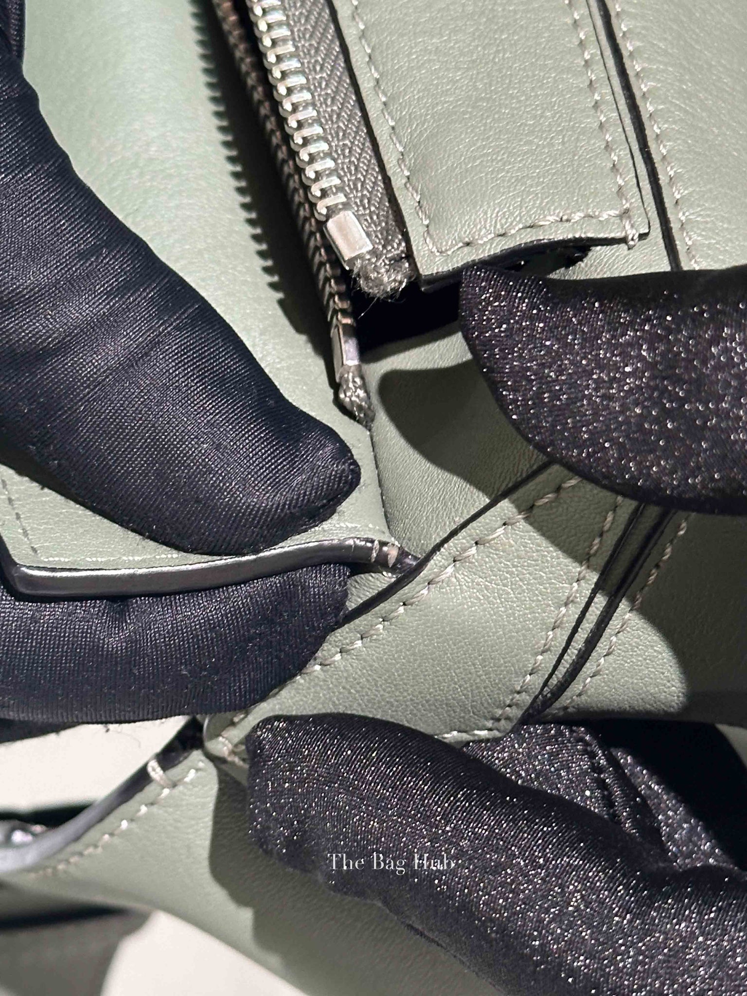Loewe Dark Sage Leather Puzzle Small Bumbag