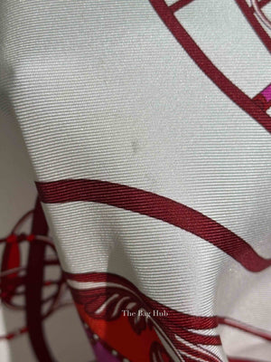 Hermes Pale Rouge/Fuchsia Silk Coupe De Gala Square Scarf