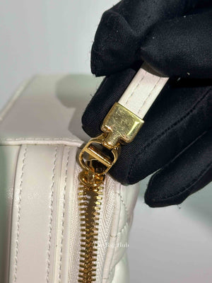Christian Dior Latte Calfskin Macrocannage Caro Box Bag