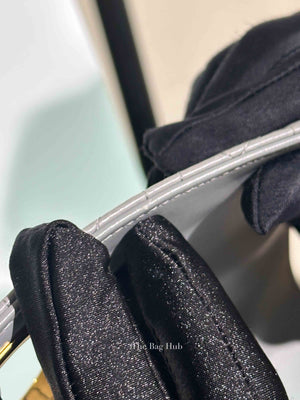 Dior Stone Gray Supple Cannage Calfskin Large Caro Bag