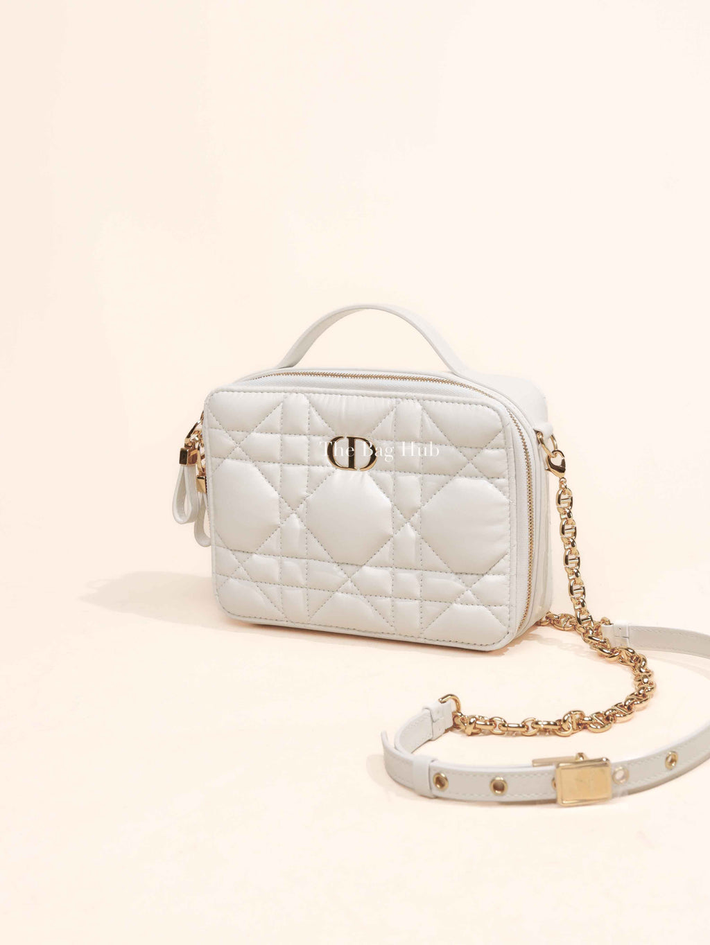 Christian Dior Latte Calfskin Macrocannage Caro Box Bag