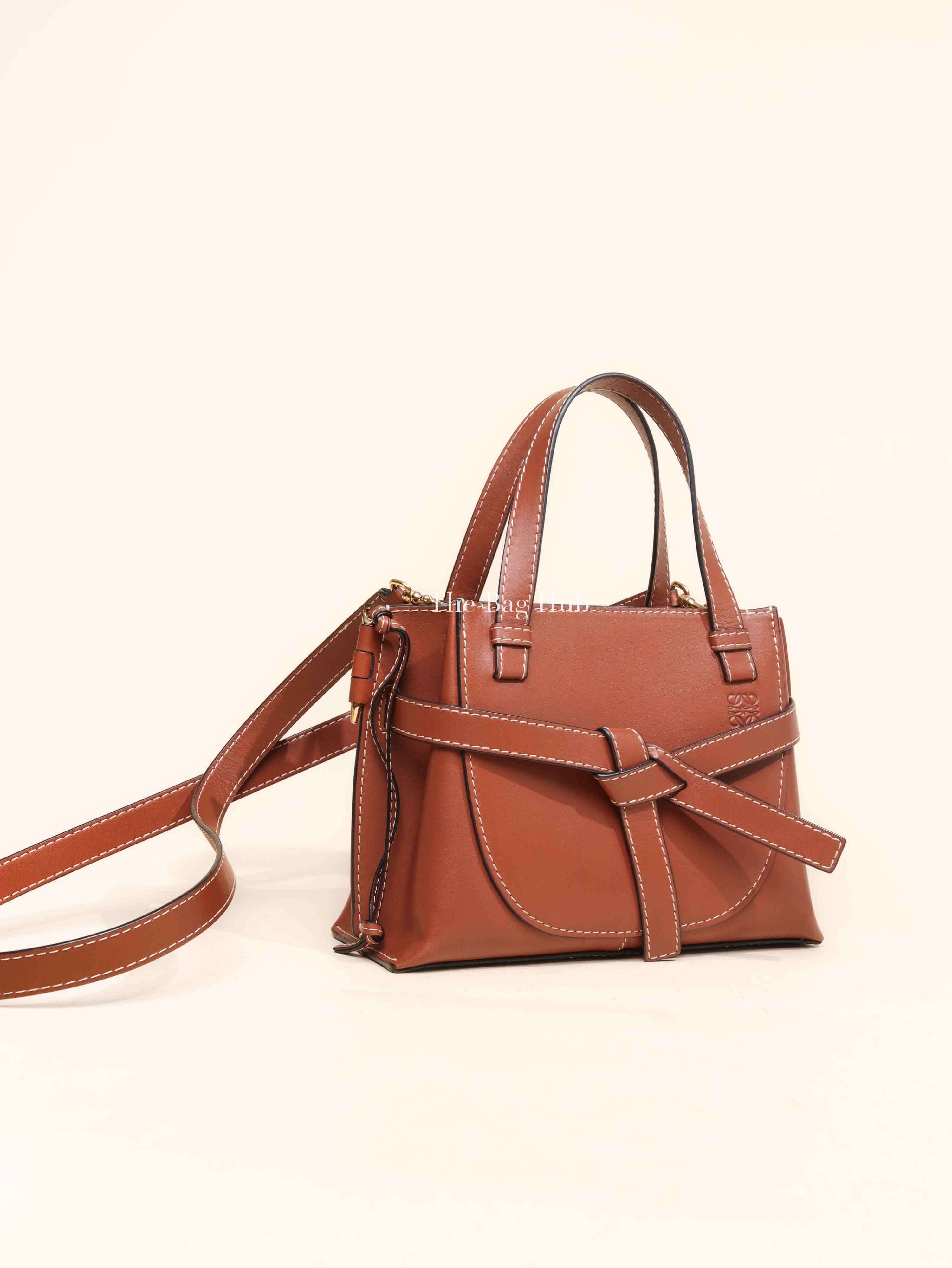 Loewe Rusty Brown Calfskin Mini Gate Top Handle Bag