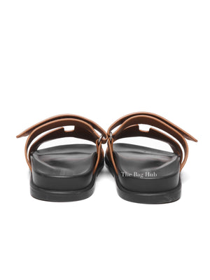 Hermes Naturel Calfskin Chypre Sandals Size 40