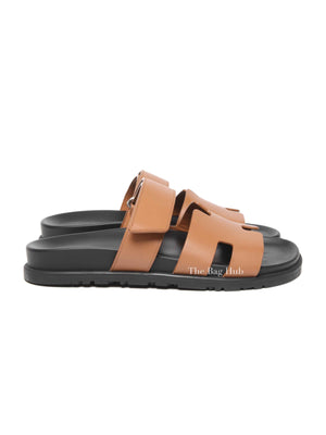 Hermes Naturel Calfskin Chypre Sandals Size 40