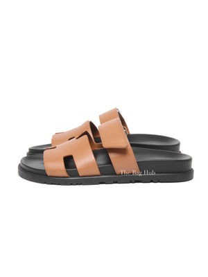 Hermes Naturel Calfskin Chypre Sandals Size 40