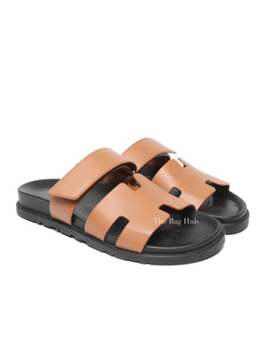 Hermes Naturel Calfskin Chypre Sandals Size 40