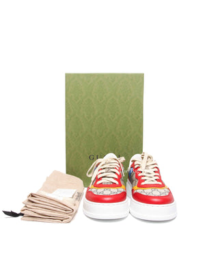 Gucci Multicolor GG Supreme Monogram Textured Dollar Calfskin Mens Chunky Sneakers Size 6.5