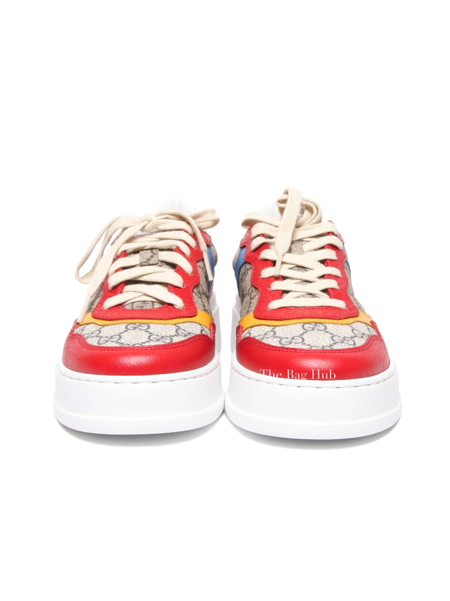 Gucci Multicolor GG Supreme Monogram Textured Dollar Calfskin Mens Chunky Sneakers Size 6.5
