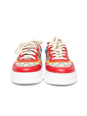 Gucci Multicolor GG Supreme Monogram Textured Dollar Calfskin Mens Chunky Sneakers Size 6.5