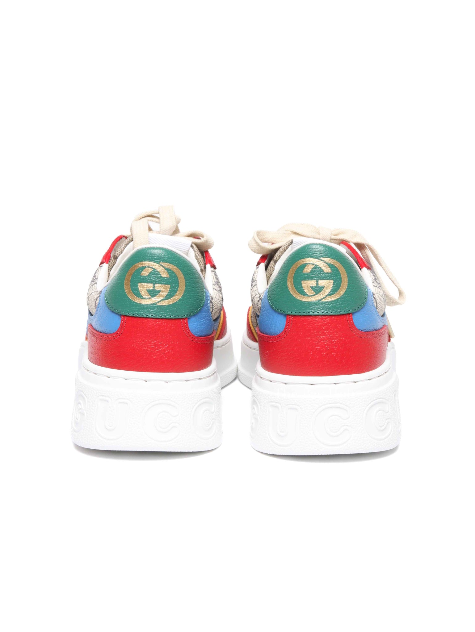 Gucci Multicolor GG Supreme Monogram Textured Dollar Calfskin Mens Chunky Sneakers Size 6.5
