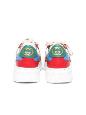 Gucci Multicolor GG Supreme Monogram Textured Dollar Calfskin Mens Chunky Sneakers Size 6.5